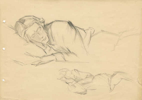 Чеботарёв Константин Константинович. Эскиз портрета жены А.Г. Платуновой